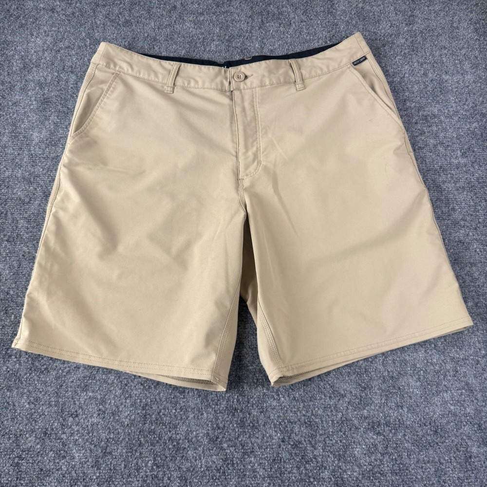Salty Crew Hybrid Shorts Men 36 Tan Quick Dry Board Shorts Surf Wear Sustainable